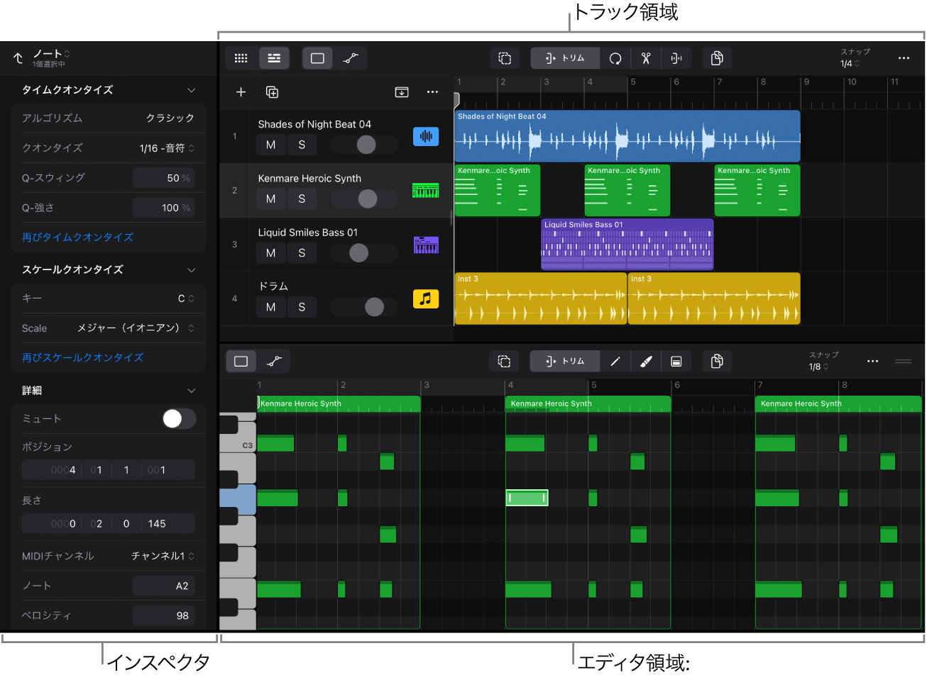 図。編集領域。