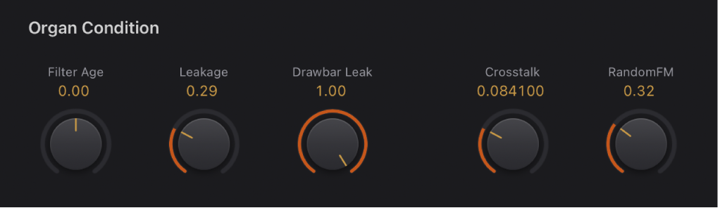 그림. Vintage B3 Organ Condition 컨트롤.