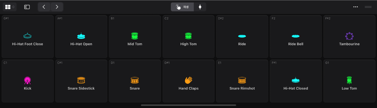 그림. 드럼 패드 플레잉 서피스.
