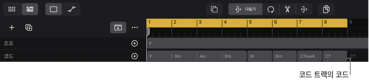 그림. 코드 트랙의 코드.
