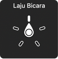 Kontrol rotor dengan jarum yang menunjuk ke pengaturan Laju Bicara.