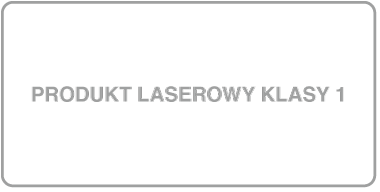 Etykieta z napisem „Produkt laserowy klasy 1”.