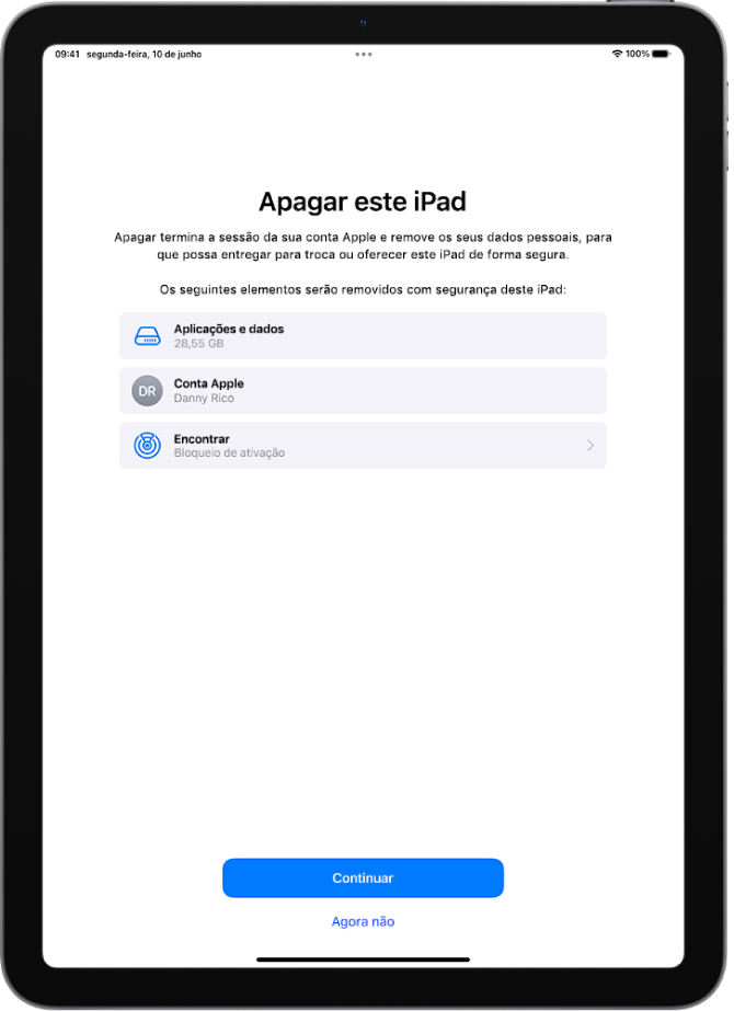 O ecrã “Apagar este iPad”.