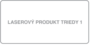 Štítok s textom „Laserový produkt triedy 1“.