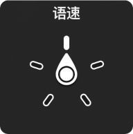 带有标度盘的转子控制,指向“语速”设置。