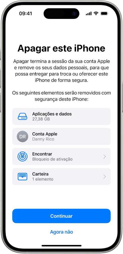 O ecrã “Apagar este iPhone”.