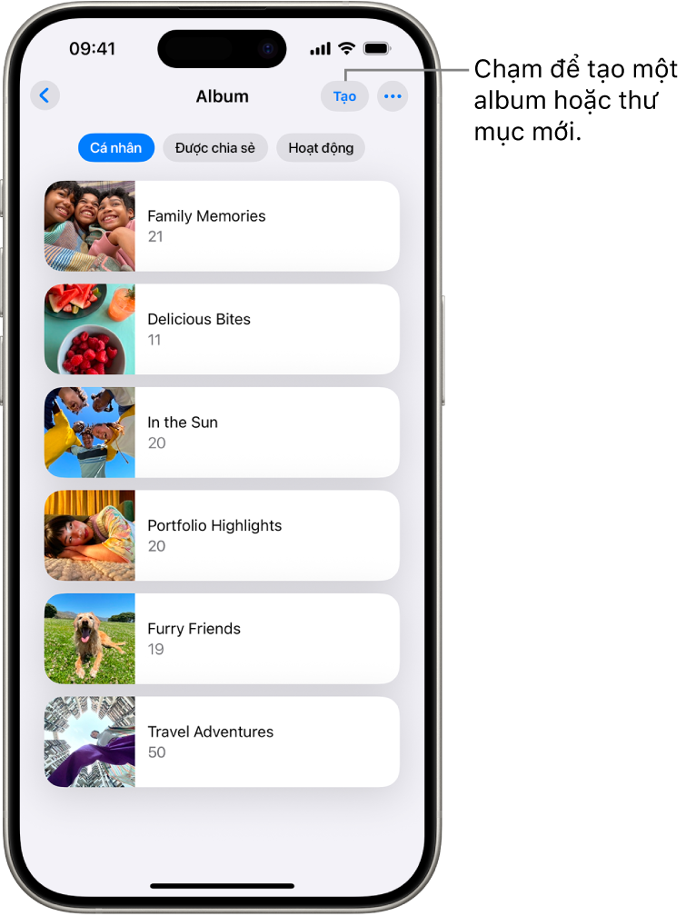 Image hình ảnh Lam - Tạo và làm việc với album ảnh trên iPhone - Bộ phận hỗ trợ của ...