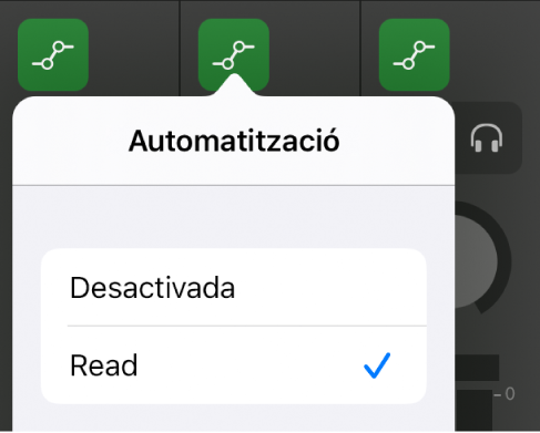 Figura. Menú emergent “Mode d’automatització”.