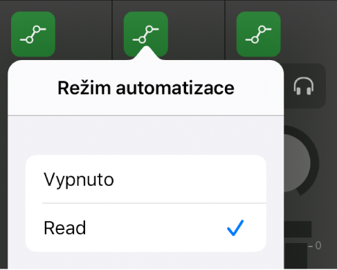 Obrázek. Místní nabídka Režim automatizace.