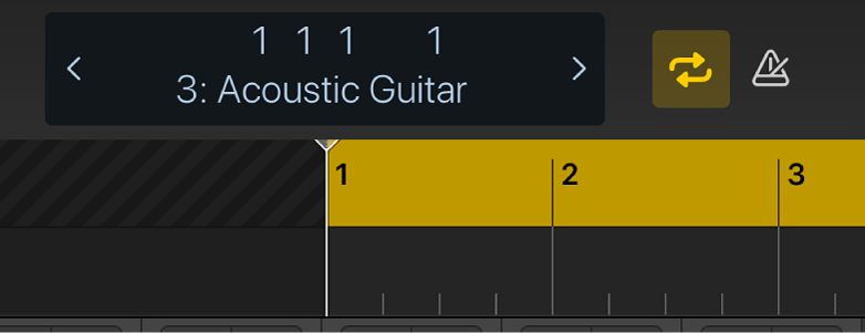 आकृति। नियंत्रण बार डिस्प्ले के नीचे मौजूद चक्र क्षेत्र।