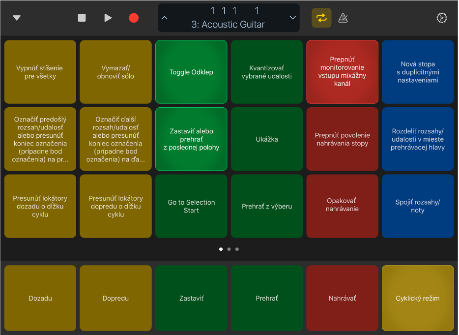 Obrázok. Zobrazenie Klávesové príkazy