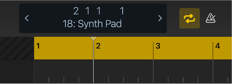 Figura. Zona de cicles, a sota de la barra de control.