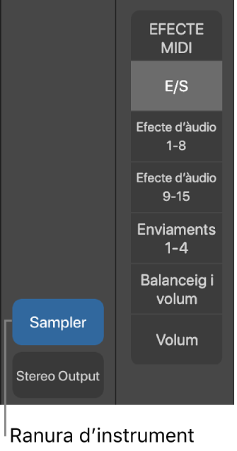 Figura. Imatge en què es mostra una ranura d’instruments.