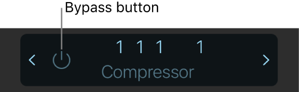 Figure. Showing the Bypass button in the control bar.