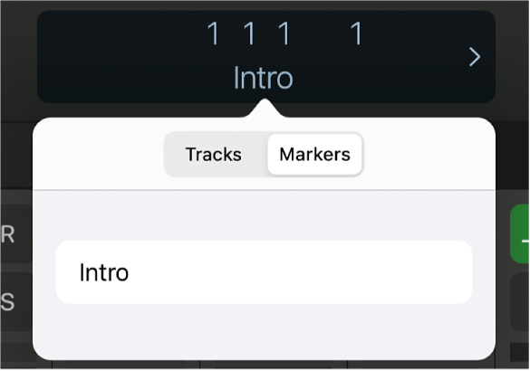 Figure. Figure. List of markers underneath the control bar display.