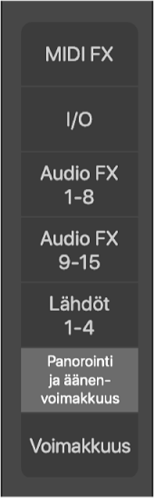 Kuva. Painikkeet, joilla Mikserin näkymää muutetaan.