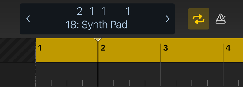 आकृति। नियंत्रण बार डिस्प्ले के नीचे मौजूद चक्र क्षेत्र।