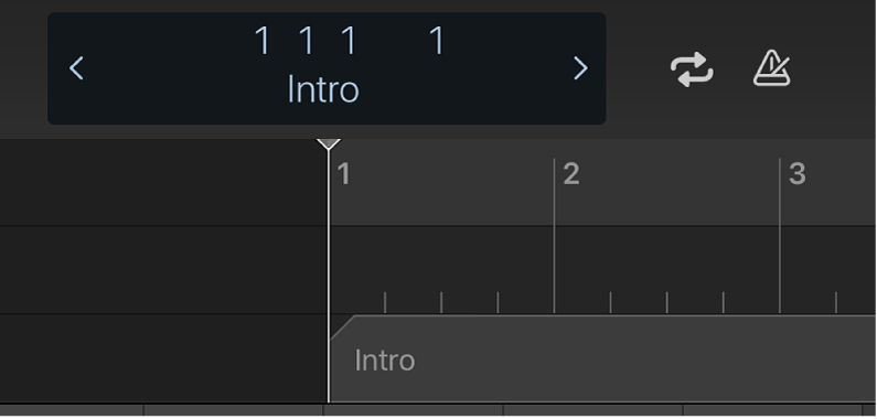 .आकृति। नियंत्रण बार डिस्प्ले के तहत मौजूद रूलर,  प्लेहेड और मार्कर।