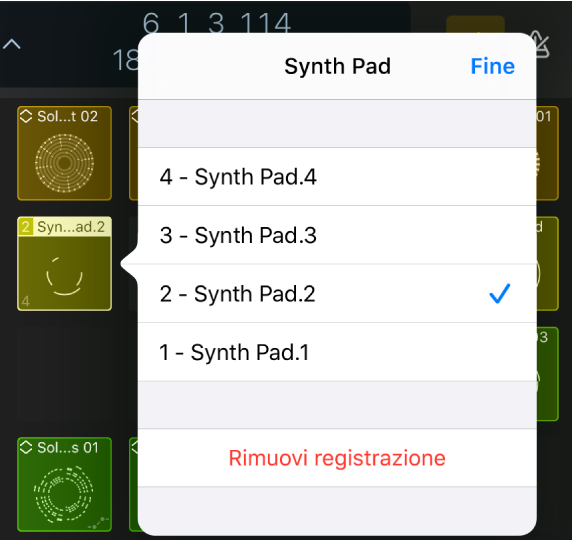 Figura. Scegliere una registrazione.