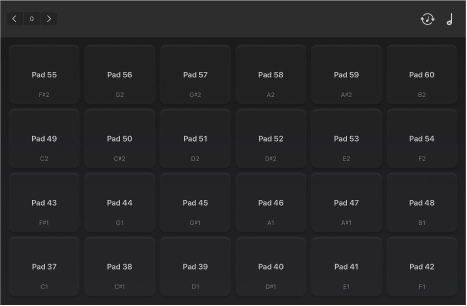 Rajah. Pad dram skrin penuh.