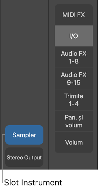 Figură. Explicație prezentând un spațiu Instrument.