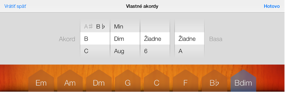 Obrázok. Kolieska akordu a basy.