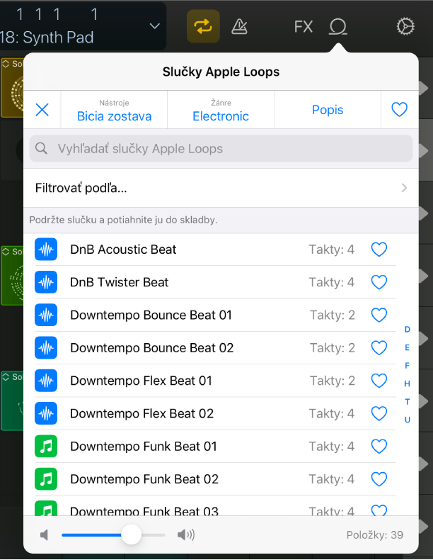 Obrázok. Prehliadač slučiek