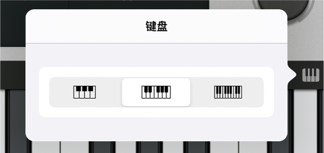 图。“键盘大小”弹出式菜单。