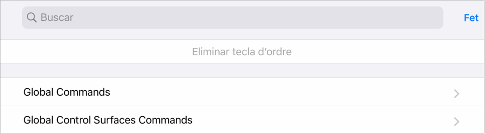 Figura. Full de les tecles d’ordre.