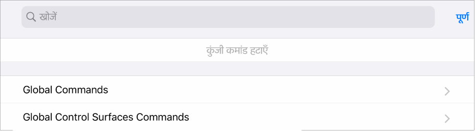 आकृति। कुंजी कमांड शीट।