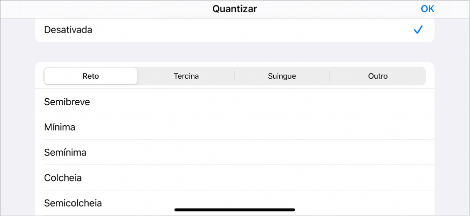Menu Quantizar Célula.