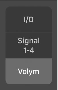 Bild. Knappar som ändrar mixervyn.