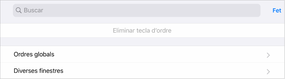 Figura. Full de les tecles d’ordre.