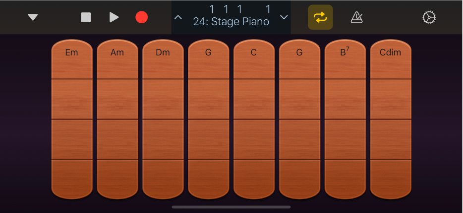 Figur. Akkordbånd til strygere.