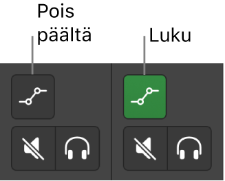 Kuva. Automaatiotilan painike, jossa näkyy molemmat automaatiotilat.