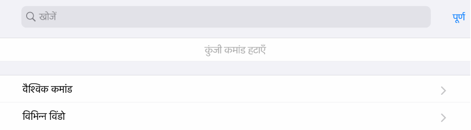 आकृति। कुंजी कमांड शीट।