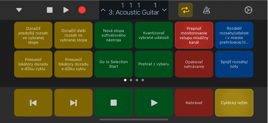 Obrázok. Zobrazenie Klávesové príkazy