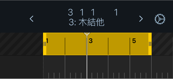 圖表。控制列顯示畫面下方的循環區域。