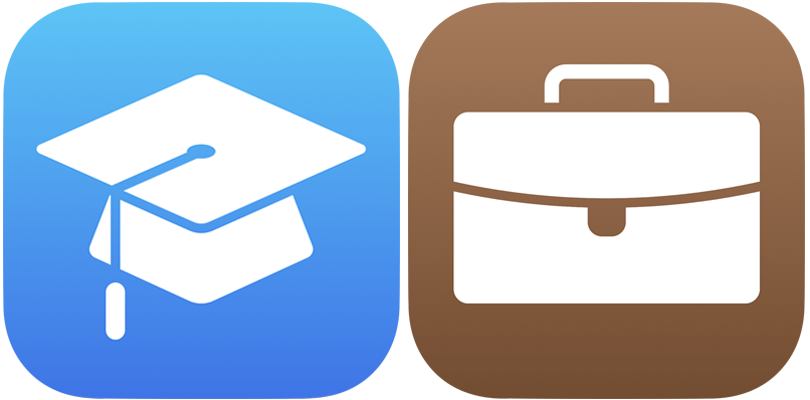 The Apple School Manager and Apple Business Manager icons.