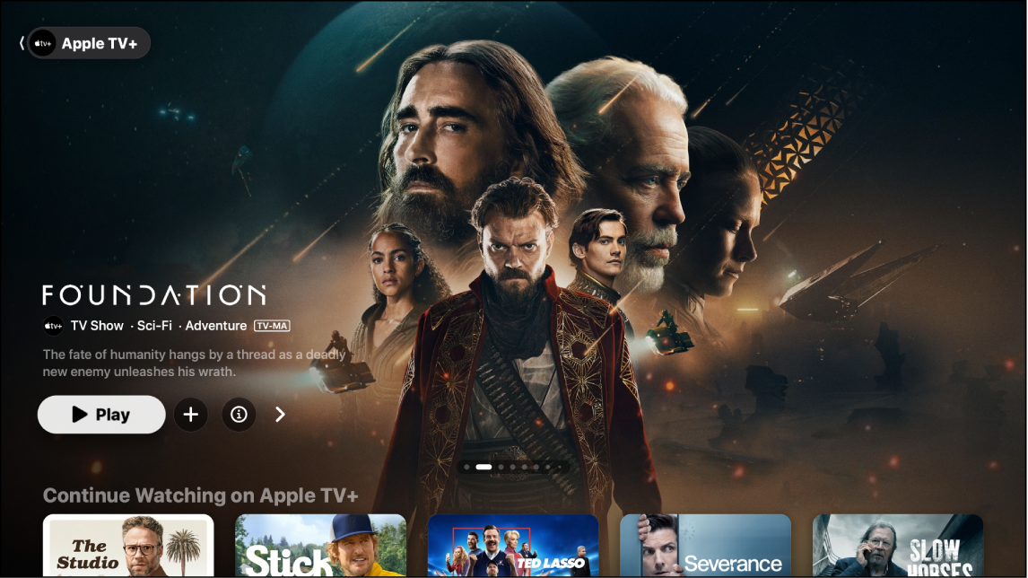Screen showing Apple TV+ app