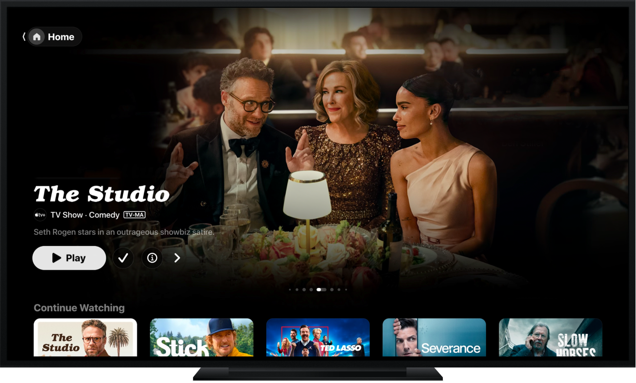 Apple TV app as it appears on a TV screen