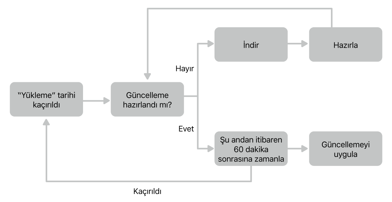 Yazılım güncelleme akış grafiği.