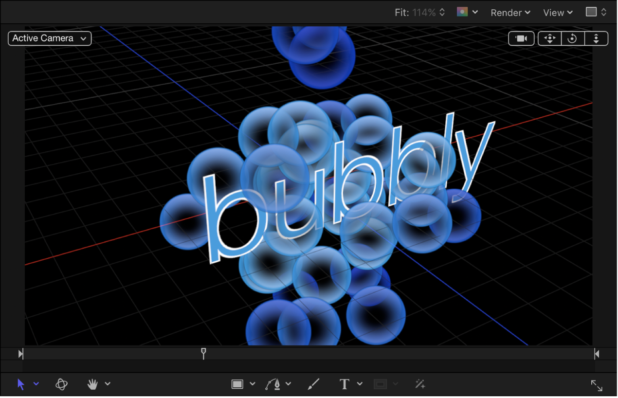 Canvas mit 3D-Partikeln
