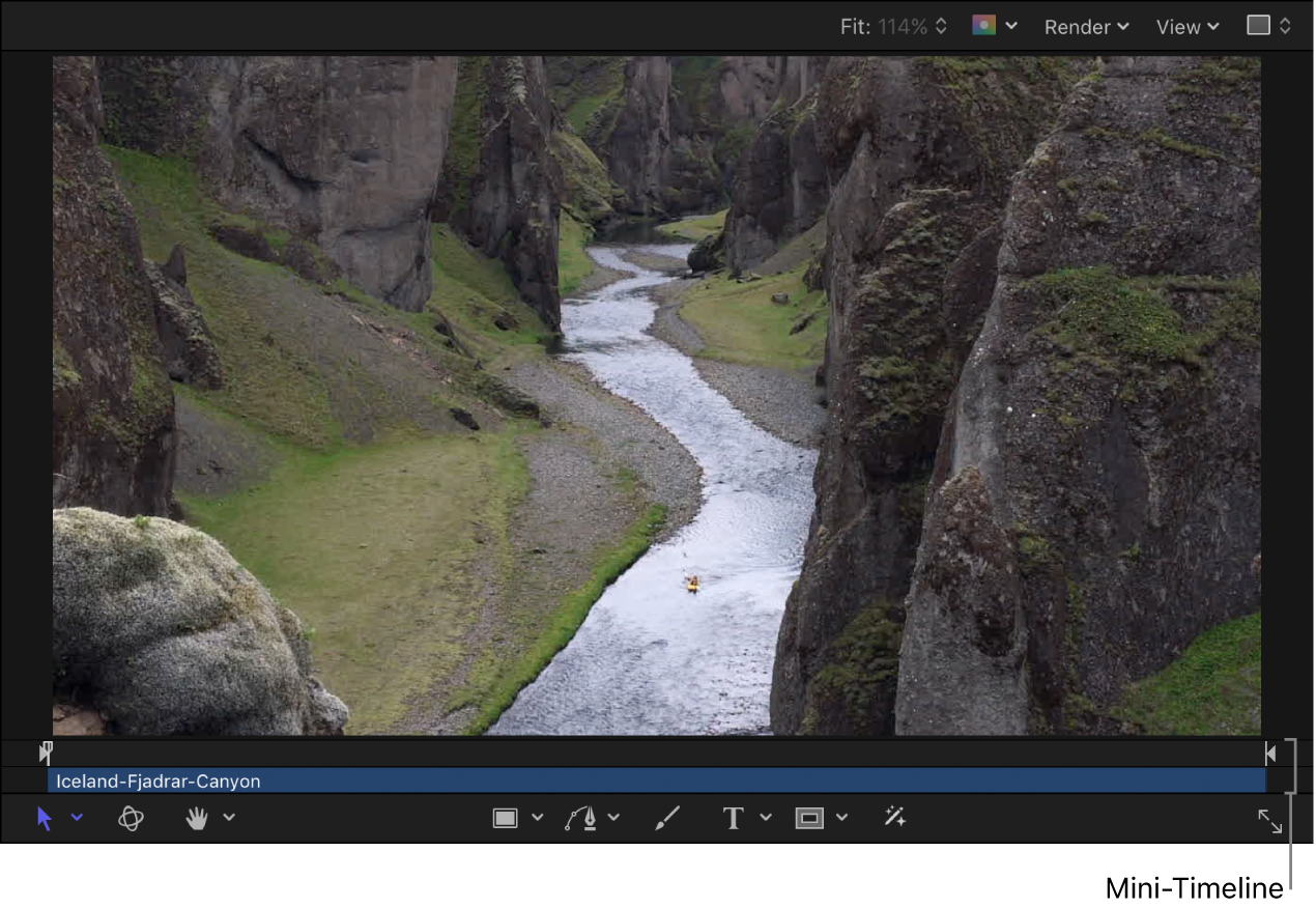 Canvas mit der Mini-Timeline