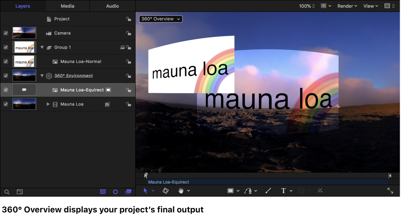 Canvas mit 360°-Übersicht