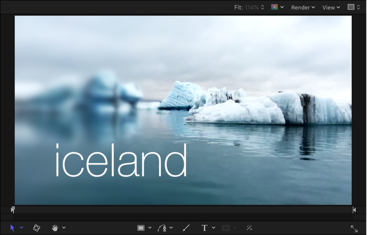 Canvas showing text object with font changed
