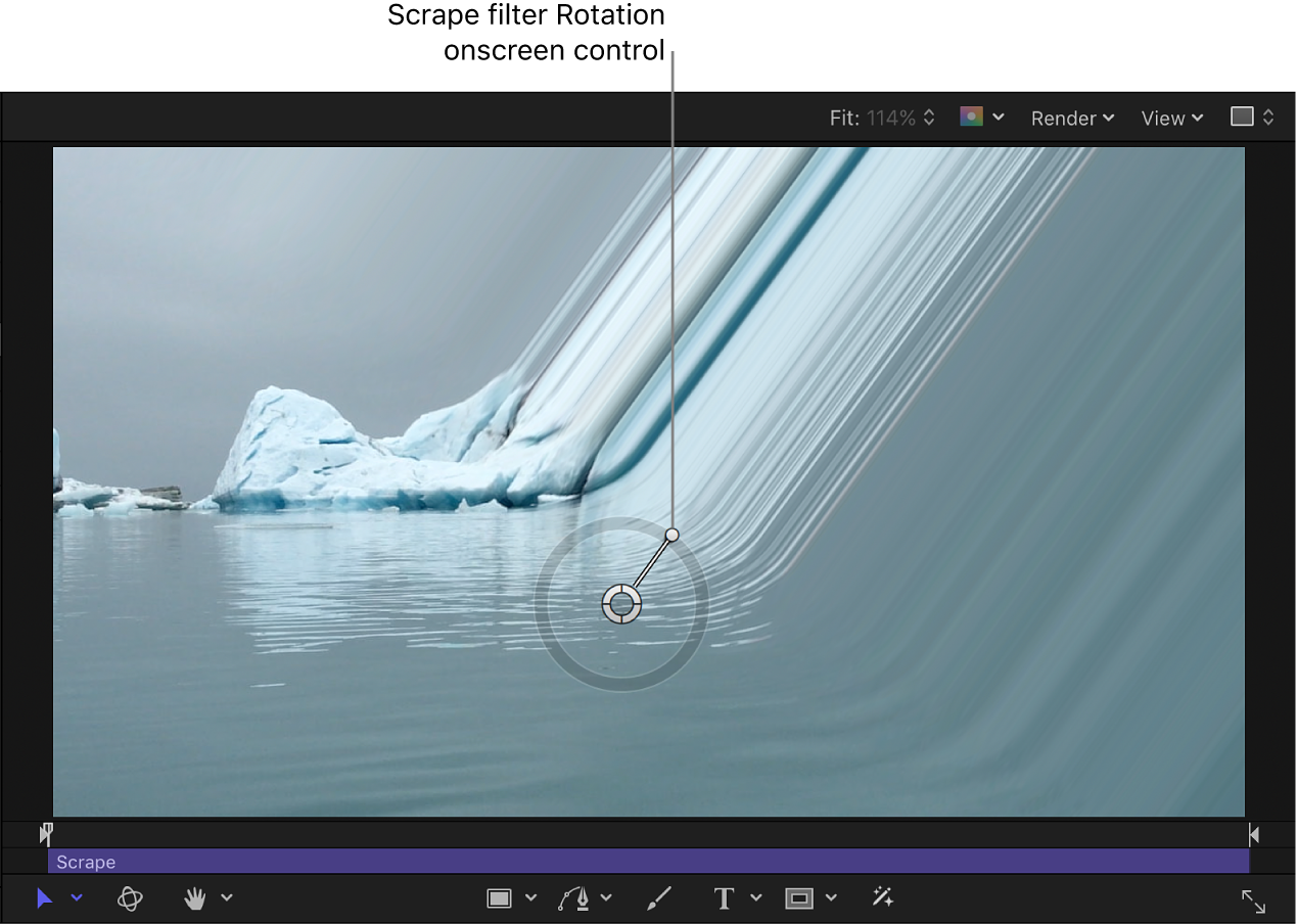 Scrape filter Rotation onscreen control