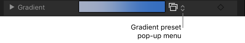 Controles de gradación contraídos en el inspector