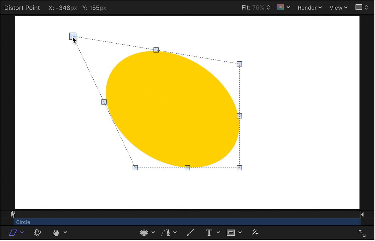 Lienzo con un objeto que se está distorsionando.