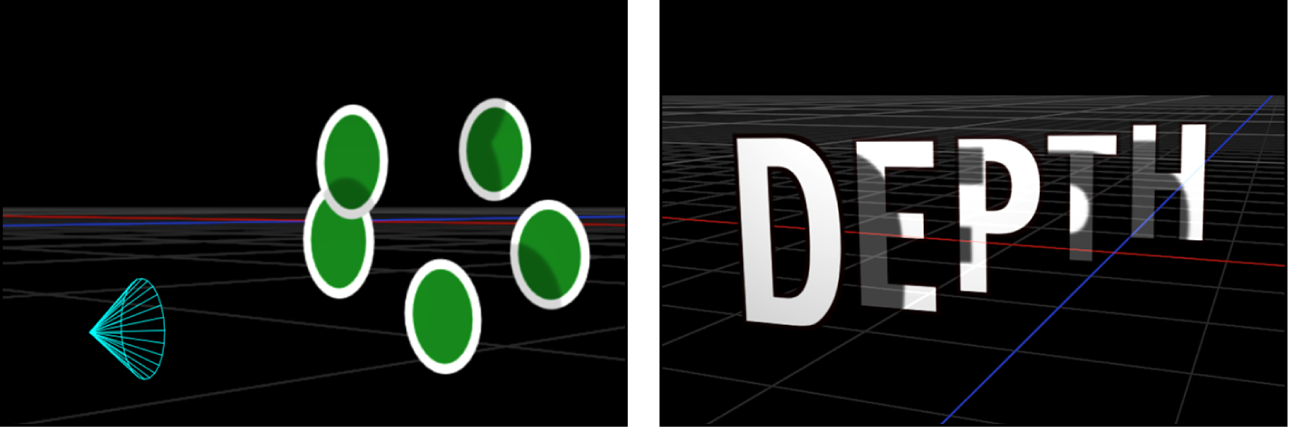 자체 그림자 예시가 표시된 캔버스